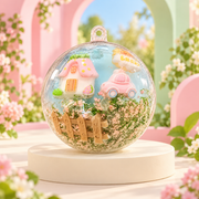 Pink Cottage Garden Handmade Squishy Ball styled display photo