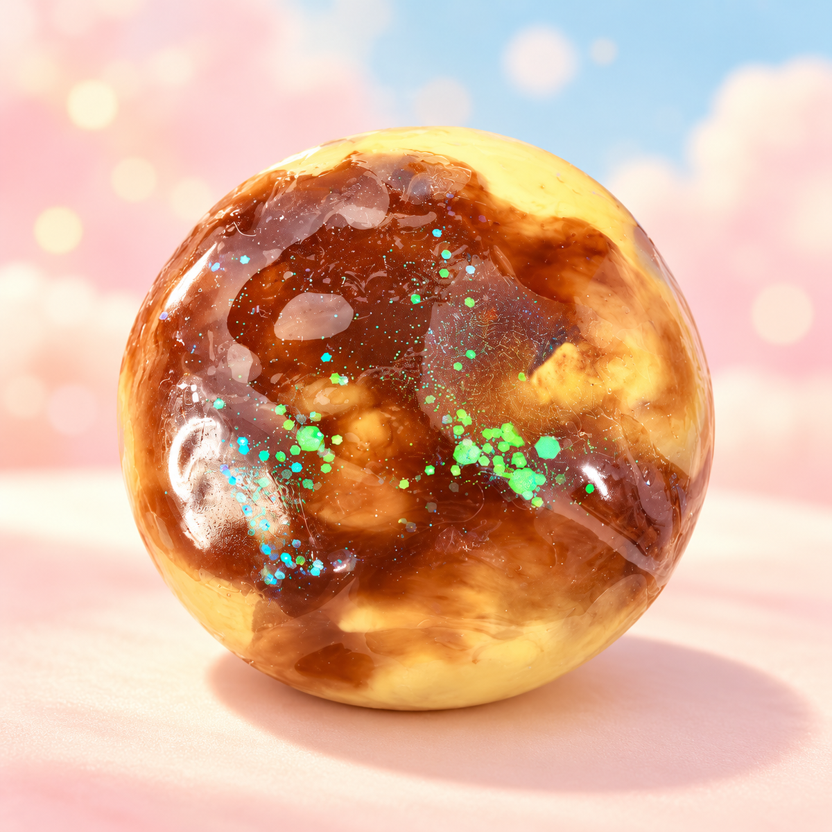 Caramel Swirl Handmade Squishy Ball - store-style hero image