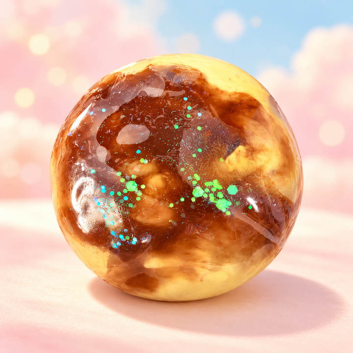 Caramel Swirl Handmade Squishy Ball - store-style hero image