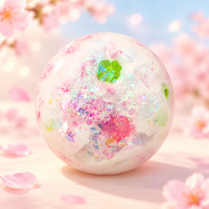 Cherry Blossom Sparkle Handmade Squishy Ball - store-style hero image