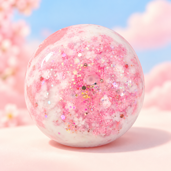 Strawberry Bunny Sparkle Handmade Squishy Ball - store-style hero image
